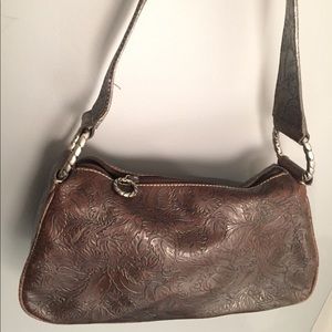 Nine West Brown Floral Engraved Purse